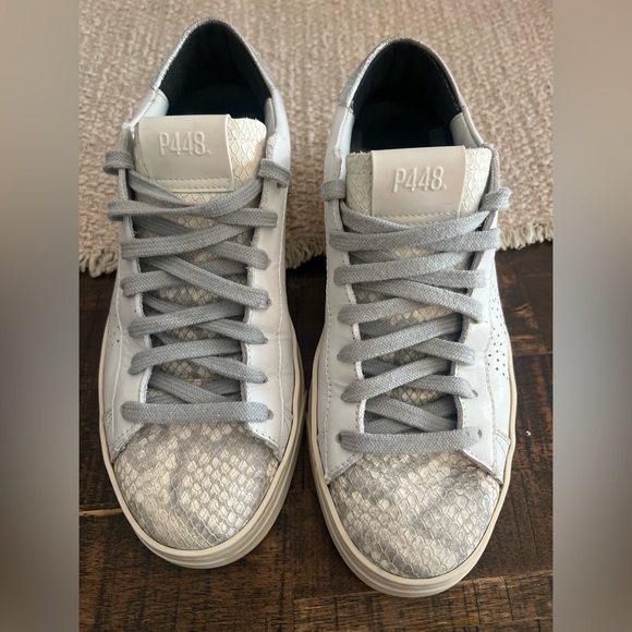 P448 sneakers in great used condition. White w/ snakeskin. - Picture 1 of 4
